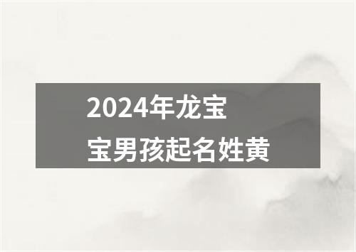 2024年龙宝宝男孩起名姓黄