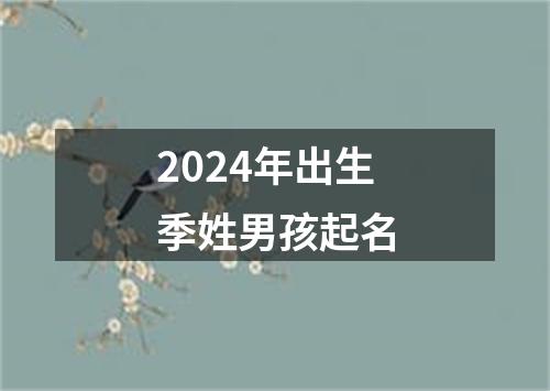 2024年出生季姓男孩起名