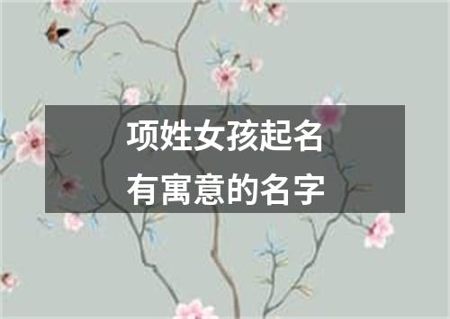 项姓女孩起名有寓意的名字