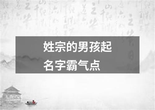 姓宗的男孩起名字霸气点