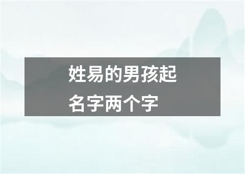 姓易的男孩起名字两个字