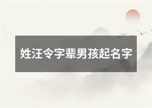 姓汪令字辈男孩起名字