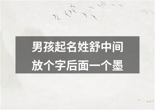 男孩起名姓舒中间放个字后面一个墨