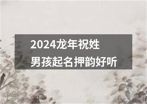 2024龙年祝姓男孩起名押韵好听