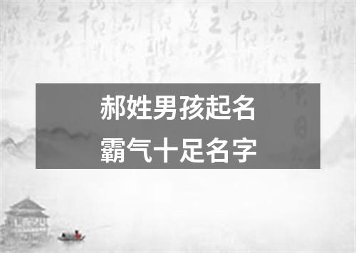 郝姓男孩起名霸气十足名字