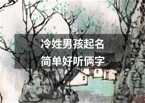 冷姓男孩起名简单好听俩字