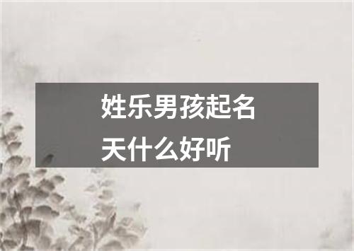 姓乐男孩起名天什么好听