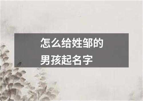 怎么给姓邹的男孩起名字