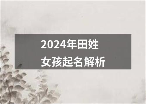 2024年田姓女孩起名解析