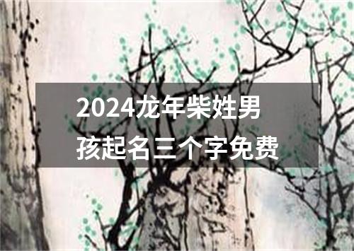 2024龙年柴姓男孩起名三个字免费