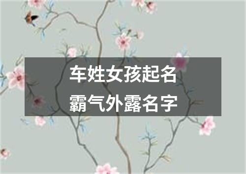 车姓女孩起名霸气外露名字