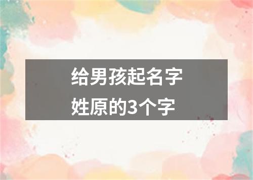 给男孩起名字姓原的3个字