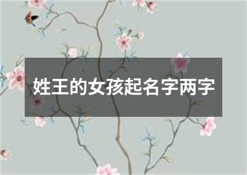 姓王的女孩起名字两字