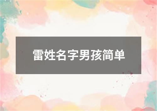 雷姓名字男孩简单