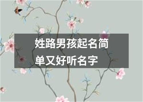 姓路男孩起名简单又好听名字