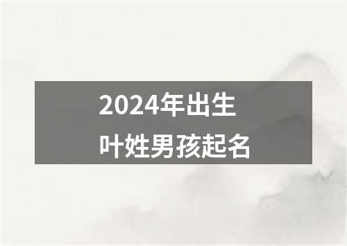 2024年出生叶姓男孩起名