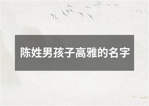 陈姓男孩子高雅的名字