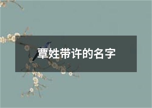 覃姓带许的名字