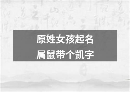 原姓女孩起名属鼠带个凯字