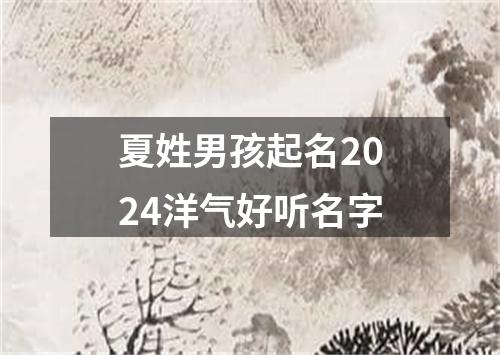 夏姓男孩起名2024洋气好听名字