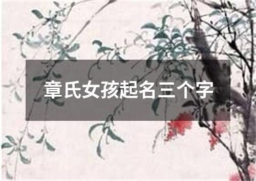 章氏女孩起名三个字