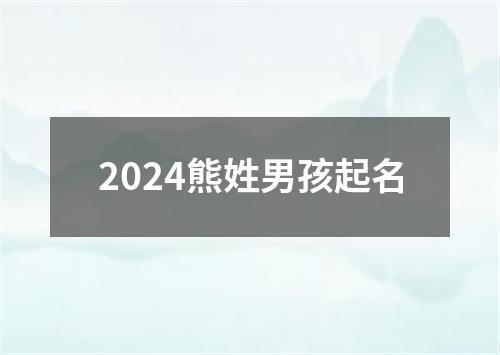 2024熊姓男孩起名