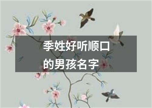 季姓好听顺口的男孩名字