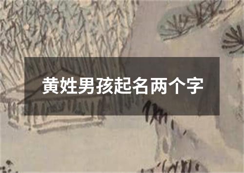 黄姓男孩起名两个字