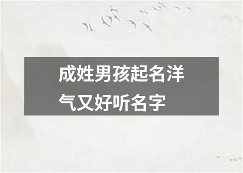 成姓男孩起名洋气又好听名字