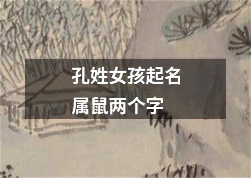 孔姓女孩起名属鼠两个字