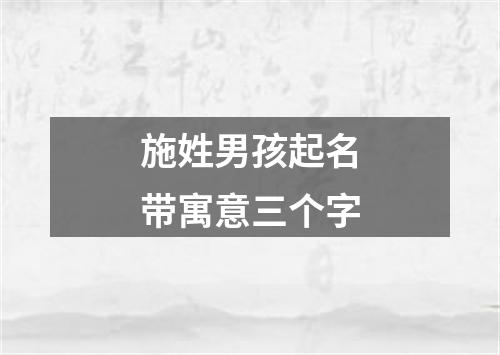 施姓男孩起名带寓意三个字