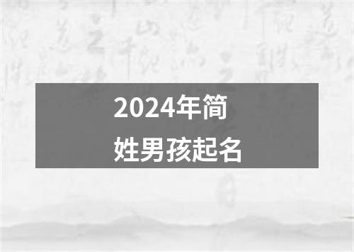 2024年简姓男孩起名