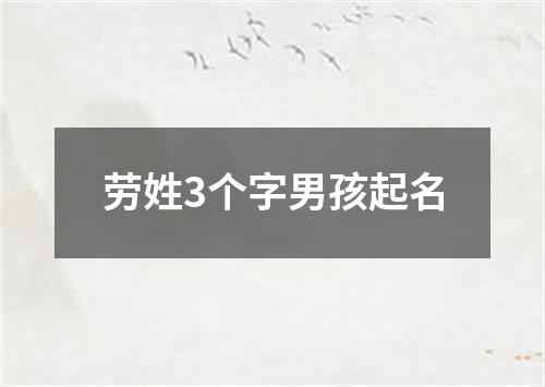 劳姓3个字男孩起名