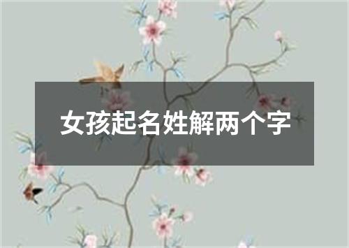 女孩起名姓解两个字