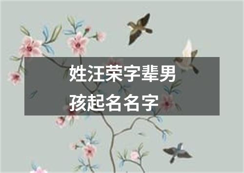 姓汪荣字辈男孩起名名字