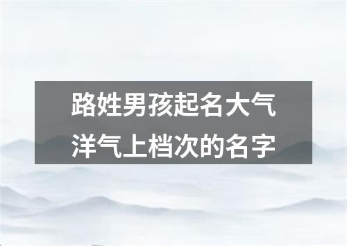 路姓男孩起名大气洋气上档次的名字