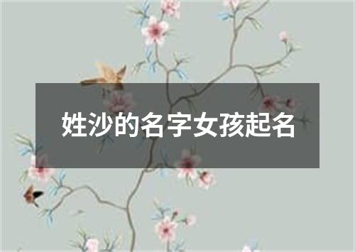 姓沙的名字女孩起名