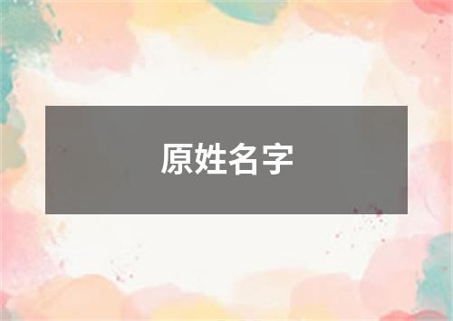 原姓名字