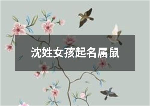 沈姓女孩起名属鼠