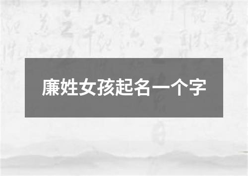 廉姓女孩起名一个字