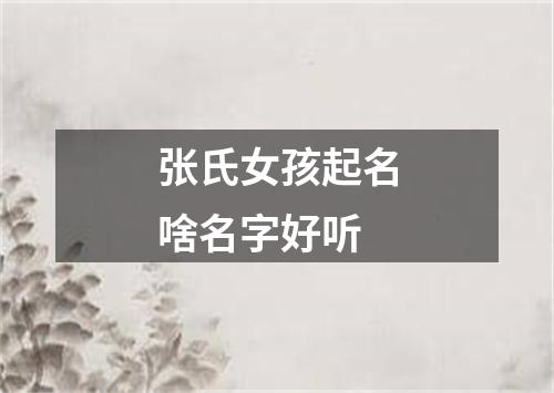 张氏女孩起名啥名字好听