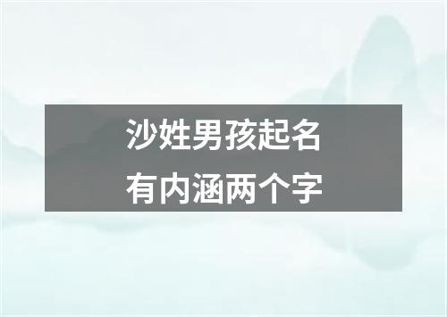 沙姓男孩起名有内涵两个字