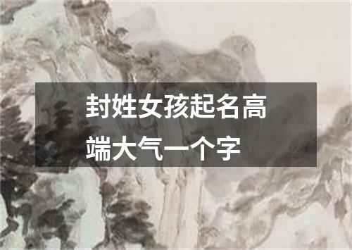 封姓女孩起名高端大气一个字