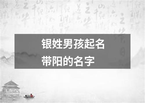 银姓男孩起名带阳的名字