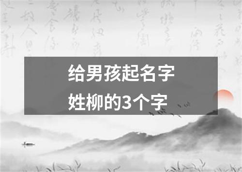 给男孩起名字姓柳的3个字