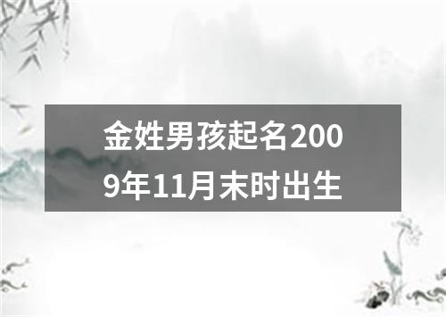 金姓男孩起名2009年11月末时出生