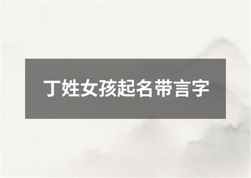 丁姓女孩起名带言字