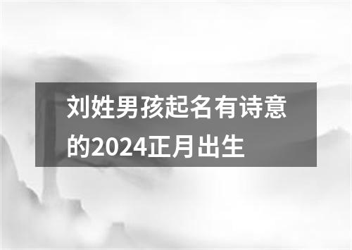 刘姓男孩起名有诗意的2024正月出生