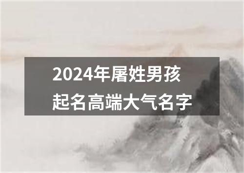 2024年屠姓男孩起名高端大气名字