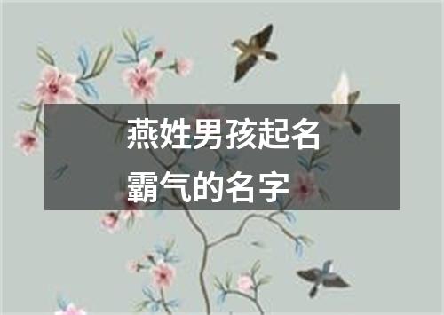 燕姓男孩起名霸气的名字